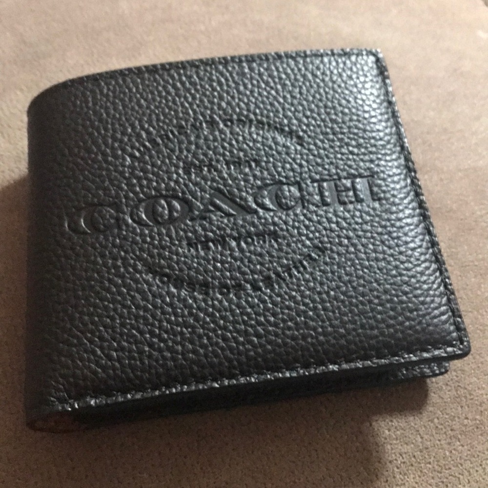 Coach wallet black leather original
